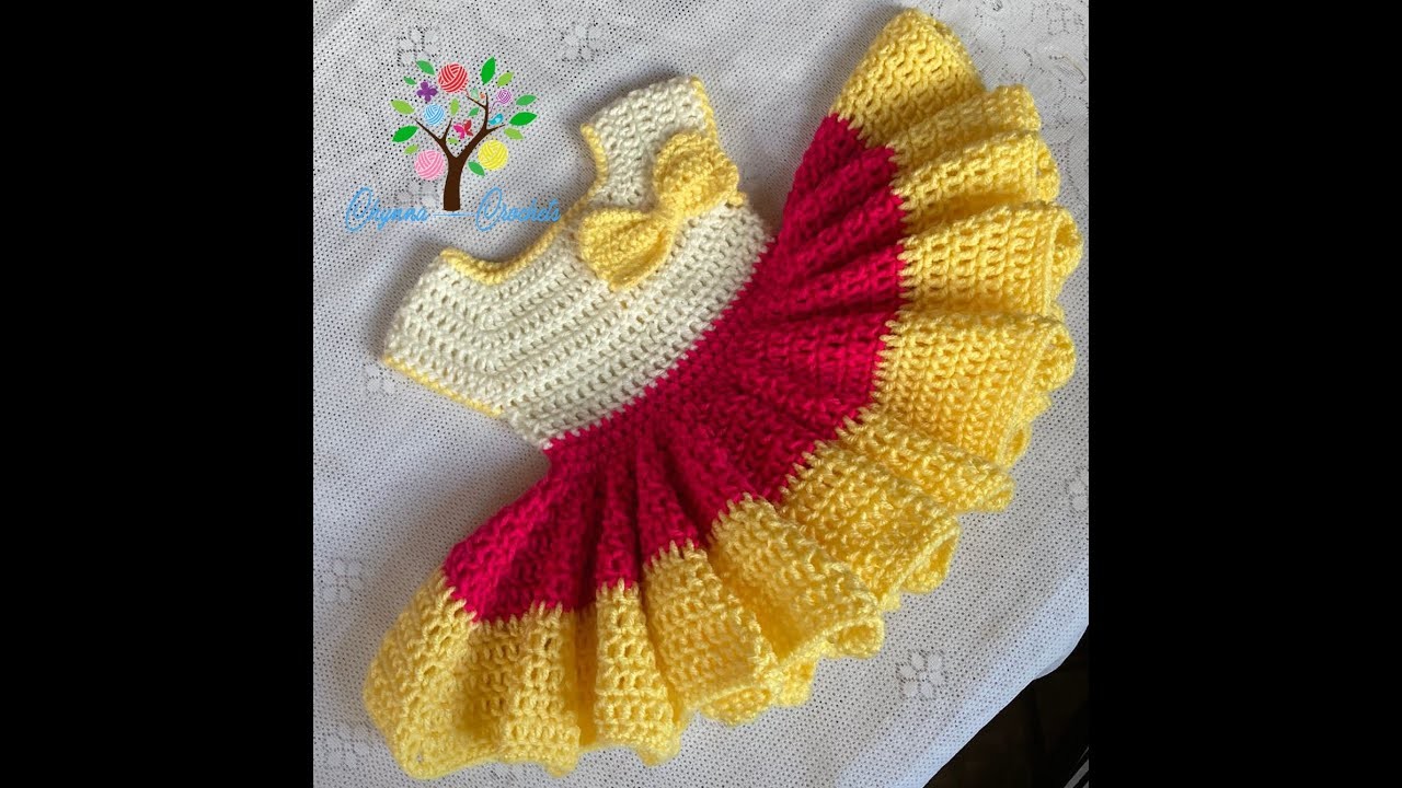 Crochet Baby Dress Tutorial #crochet #crochetdress #crochetforbaby