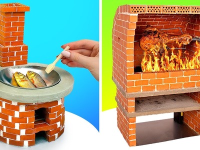 Créations de nourriture miniature || Cuisinière et four DIY avec de petites briques