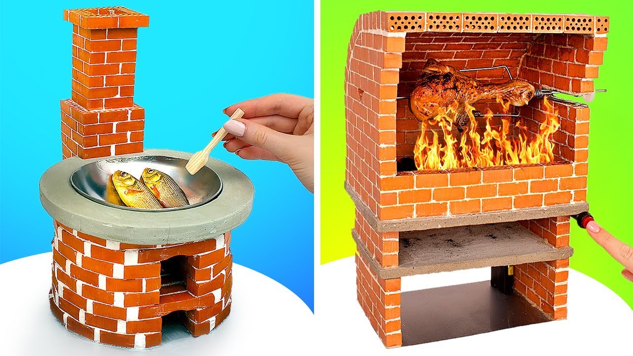 Créations de nourriture miniature || Cuisinière et four DIY avec de petites briques