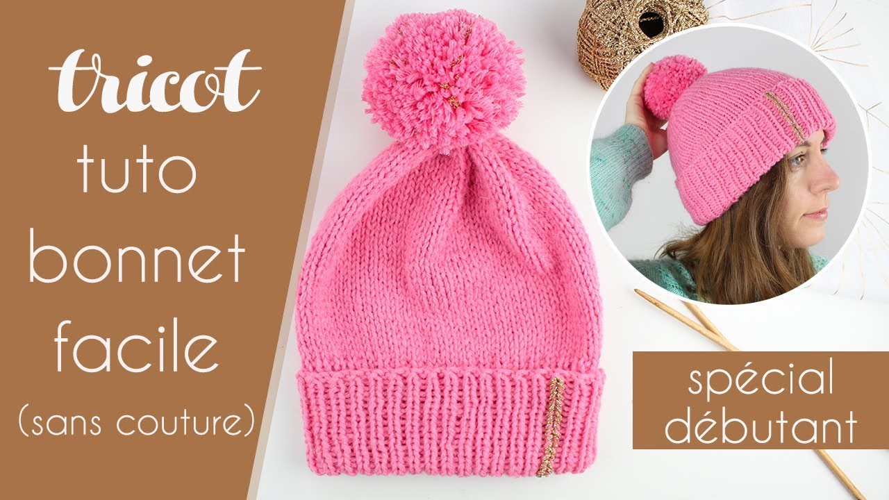 DIY bonnet au tricot avec aiguilles circulaire (sans couture) - Tuto pour débutant - Alice Gerfault