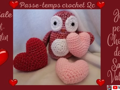 Jolie petite Chouette de la saint-Valentin , Spéciale Saint-Valentin , Passe-temps crochet Qc