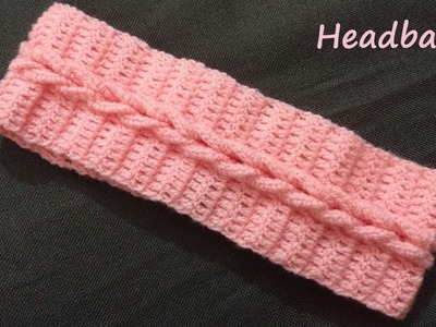 Crochet Very Easy Headband. Crocia Cable Headband. Earwarmer क्रोशै हेड बैंड