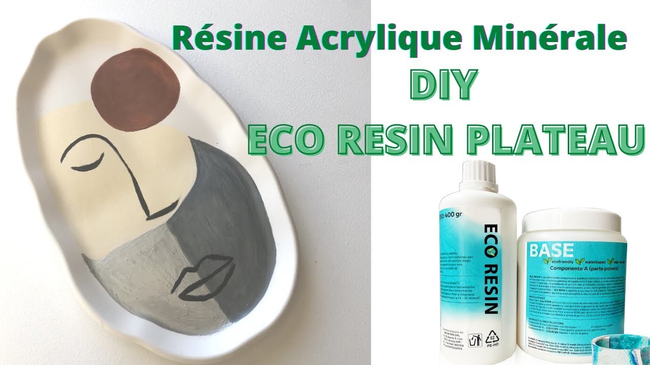 ECO RESIN RESINPRO DIY PLATEAU avec décor en Peintures acryliques