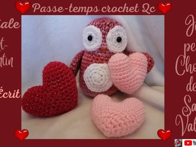 TUTO ÉCRIT , jolie chouette de la Saint-Valentin , Passe-temps Crochet Qc