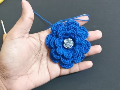 Crochet simple flower.কুশিকাটার ফুল