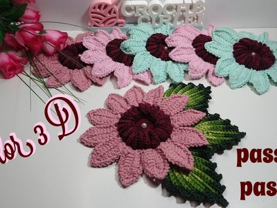 Flor 3 D #flordecroche  #croche #crochecirlei  #semprecirculo