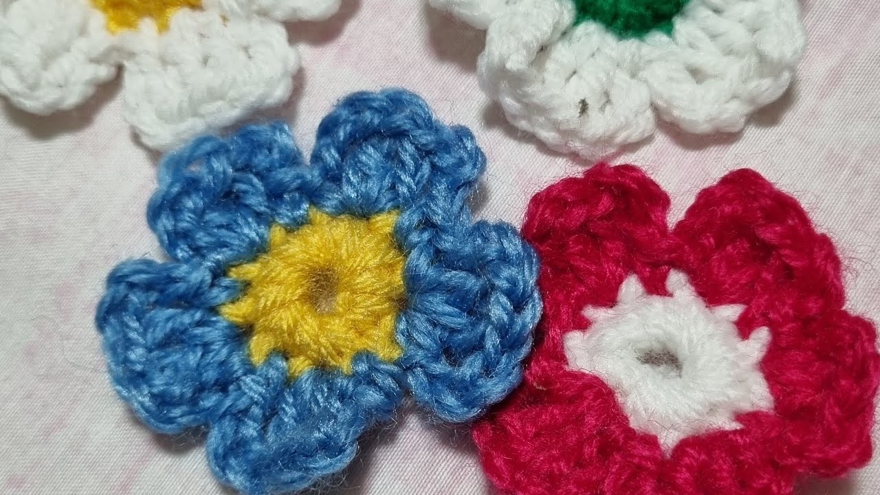 Crochet flower 1 پھول کروشیہ