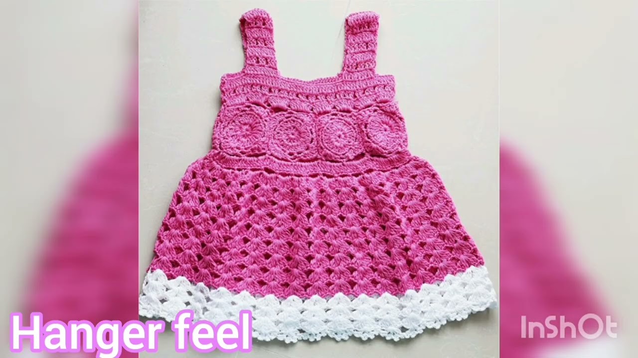 Crochet woolen frock girl baby. crochet baby frock design