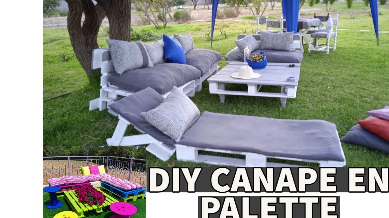 Diy canapé en palette de bois pour jardin recyclage et cré activité. اصنعي ارخس صالون بخسب الباليط
