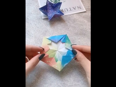 折纸，实用的星星收纳盒 - Origami practical star  organizer - diy boîte de rangement en forme d'étoile