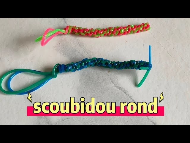 TUTO: scoubidou rond à 4 fils avec boucle