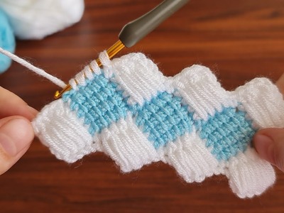 Super Easy Tunisian Crochet Pattern Baby Blanket - Tunus ve Tığ işi Gösterişli Örgü Modeli. 