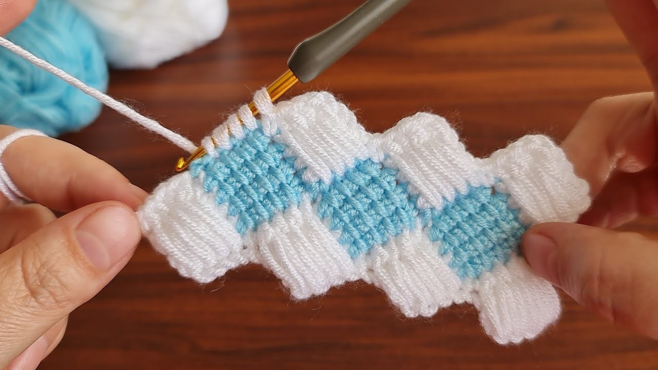 Super Easy Tunisian Crochet Pattern Baby Blanket - Tunus ve Tığ işi Gösterişli Örgü Modeli. 