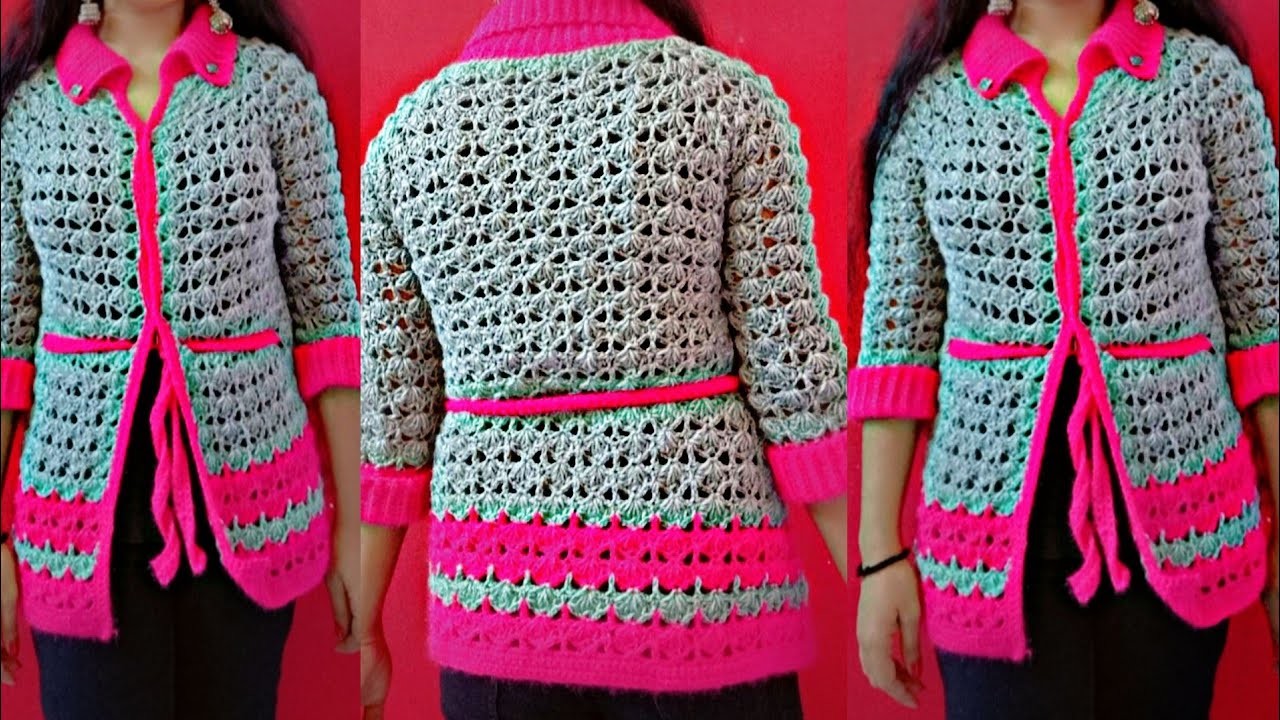 कोट वाला स्वेटर ||साडी वाला स्वेटर ||crochet sweater (part 1)|allhometips