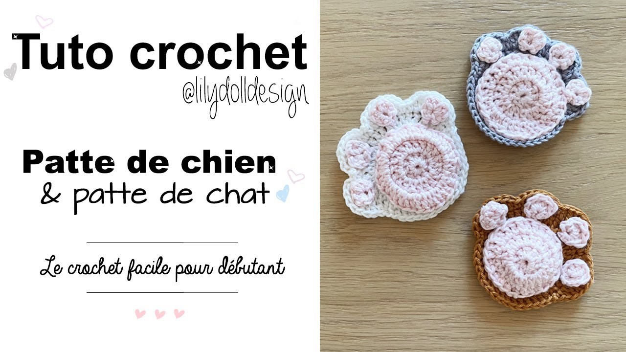 Tuto crochet dessous de verre patte de chien patte de chat blog crochet doudou et compagnie