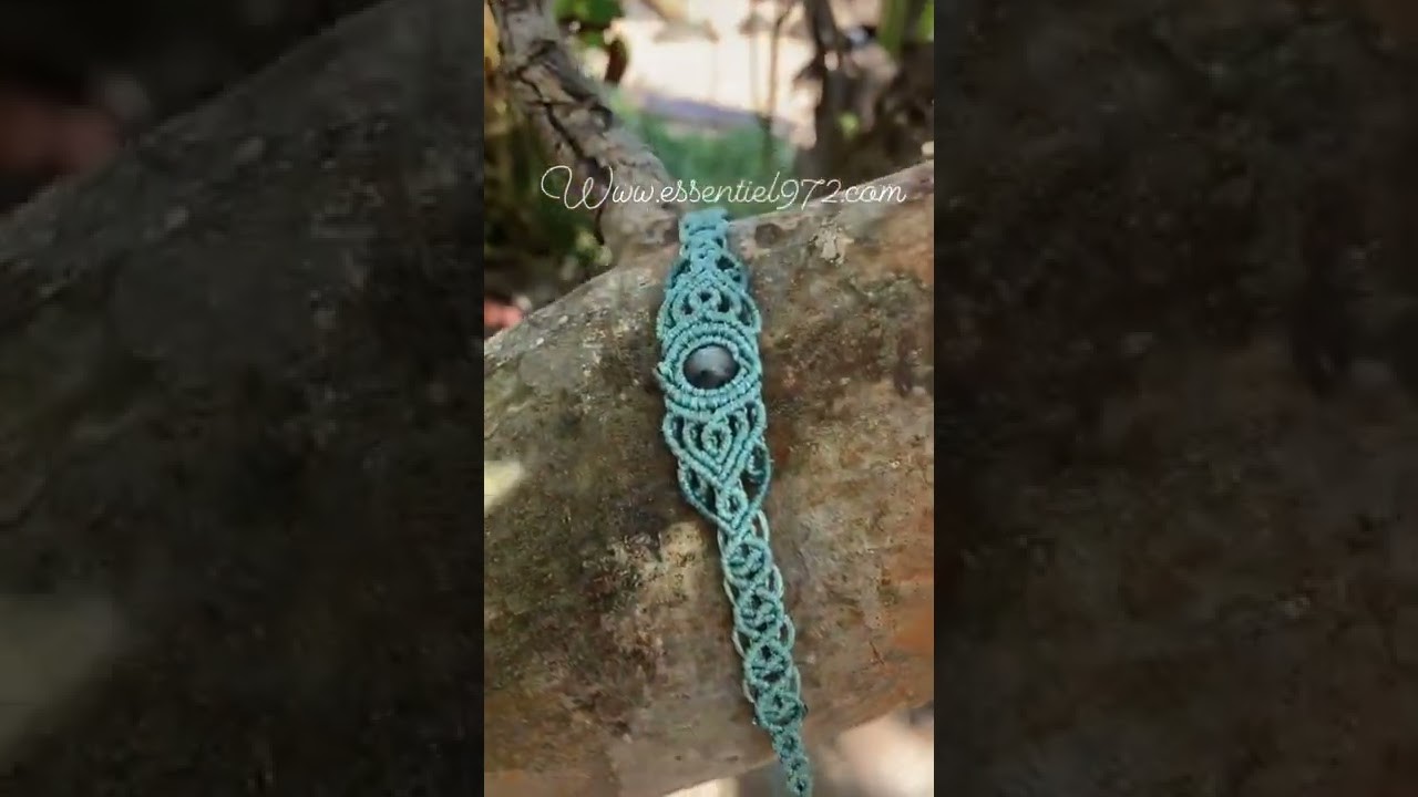 Bracelet macramé hippie avec labradorite noire