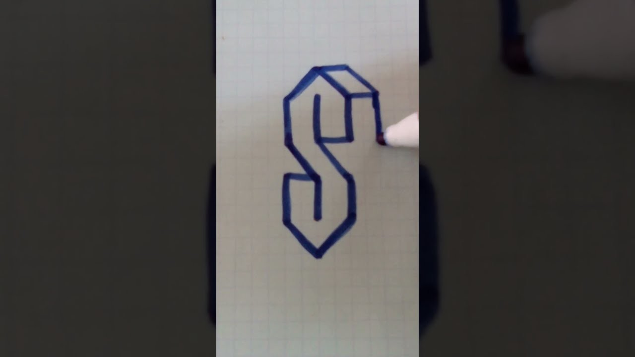 Comment dessiner un S en 3d - TUTO FACILE