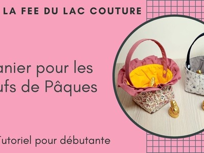 Panier pour les œufs de Pâques avec des volants ou des oreilles de lapin