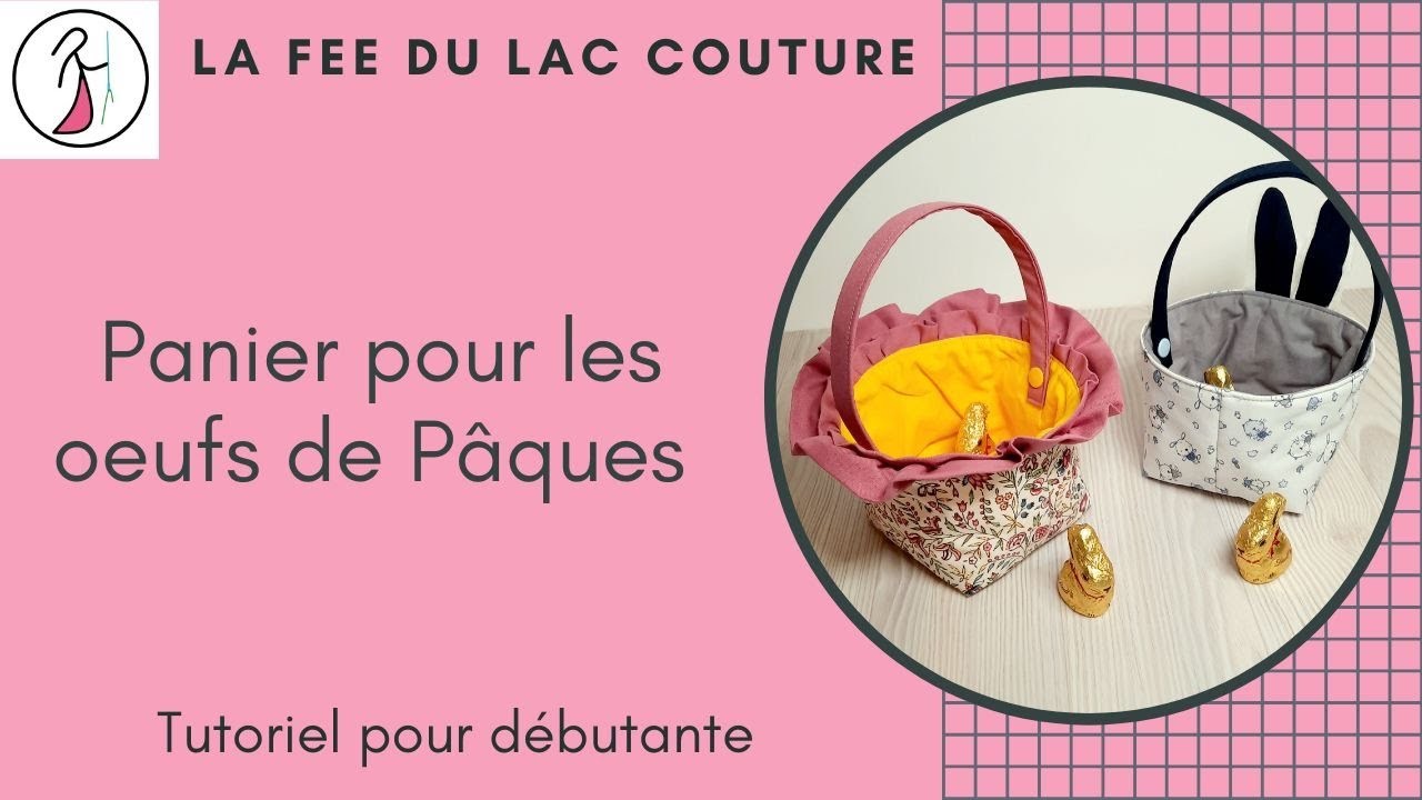 Panier pour les œufs de Pâques avec des volants ou des oreilles de lapin