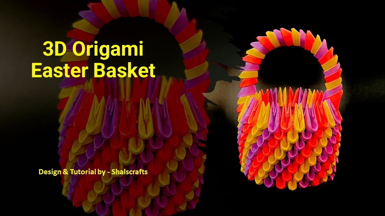 3D Origami Easter Basket