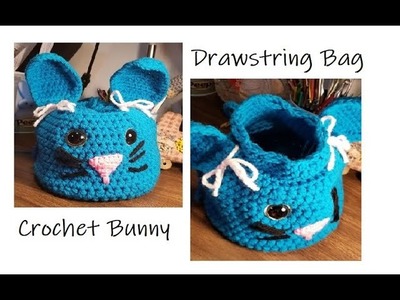 Crochet Bunny Drawstring Bag