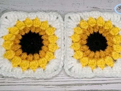 Patrón GRANNY SQUARE GIRASOL Paso a Paso | Sunflower Granny Square Crochet Pattern