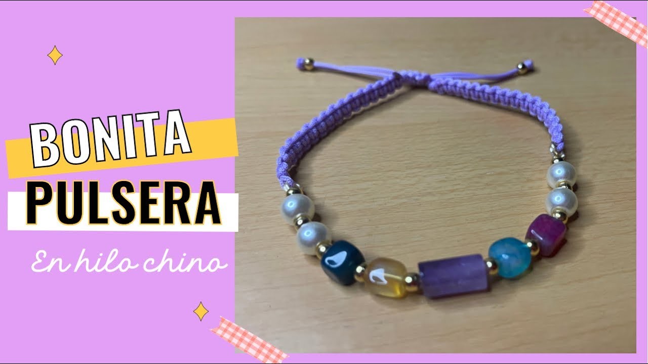 Pulsera con tejido macramé