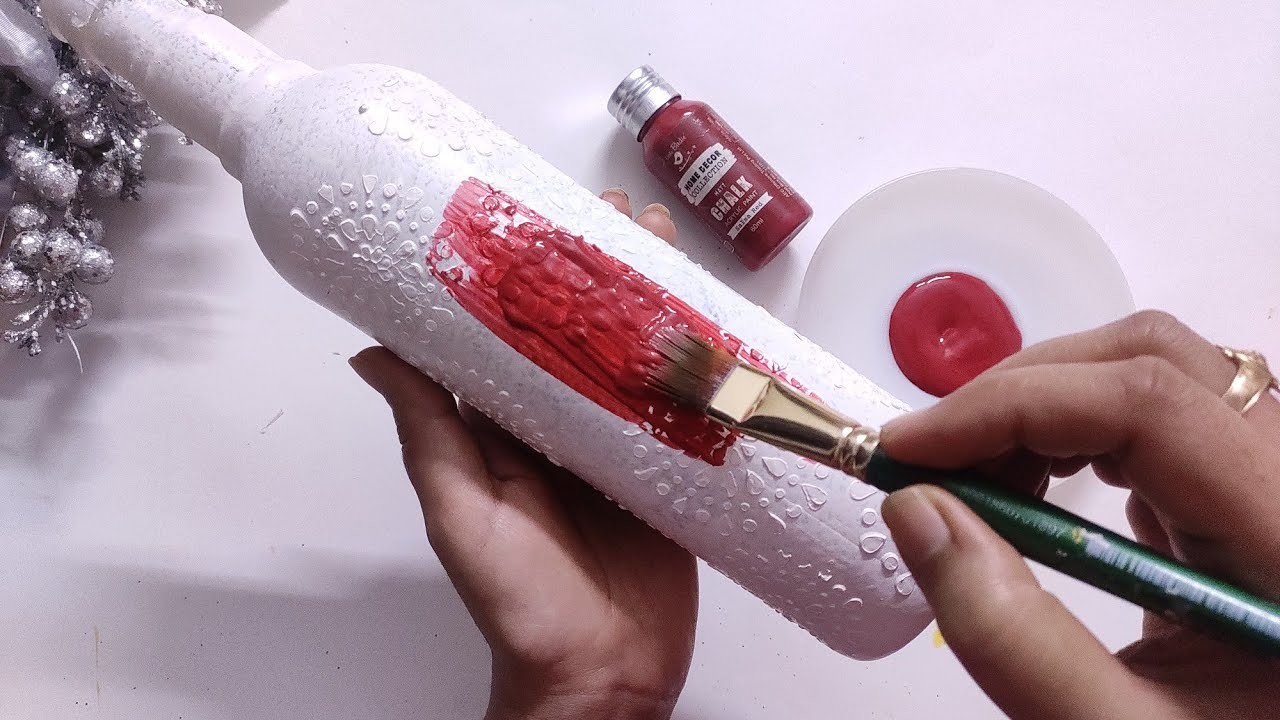 2 DIY Bottle Art|  How To Use Stencil On Glass Bottle| Bottle Decoration Ideas| Vibha's Craft Zone