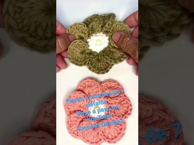 Flores a crochet paso a paso en Crochet Designs #shorts #comotejer #crochettutorial