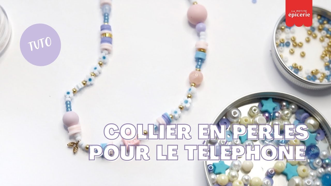 TUTO : Collier fantaisie en perles pour le téléphone
