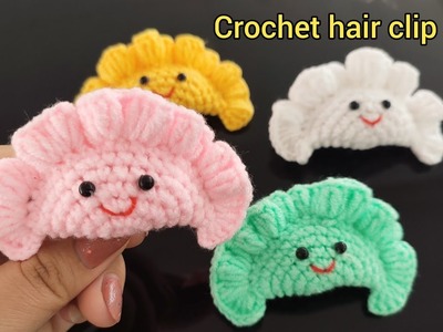 Crochet dumpling hair clip ဖက်ထုပ်ကလစ်ထိုးနည်း