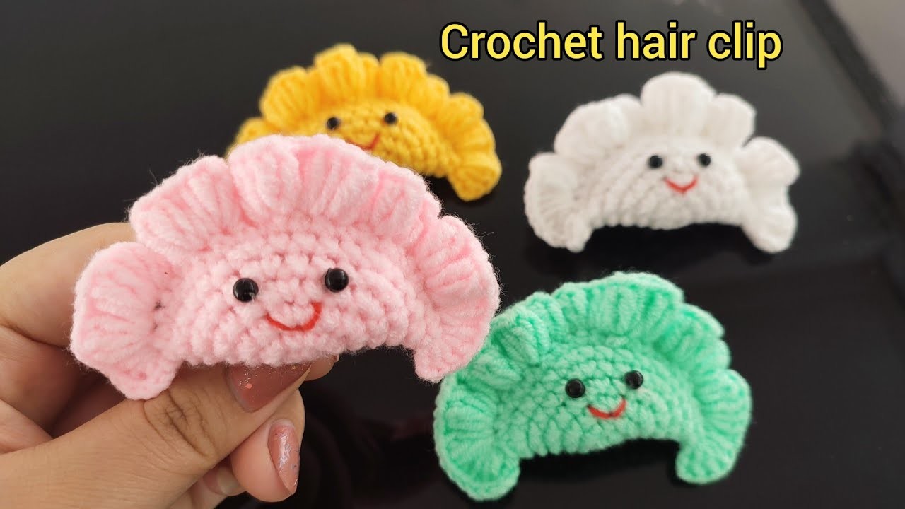 Crochet dumpling hair clip ဖက်ထုပ်ကလစ်ထိုးနည်း