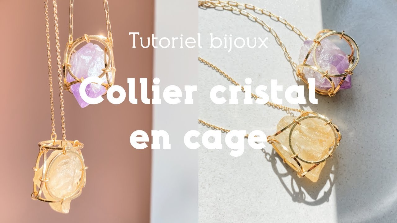 DIY Bijoux Gemstones - Collier cristal en cage