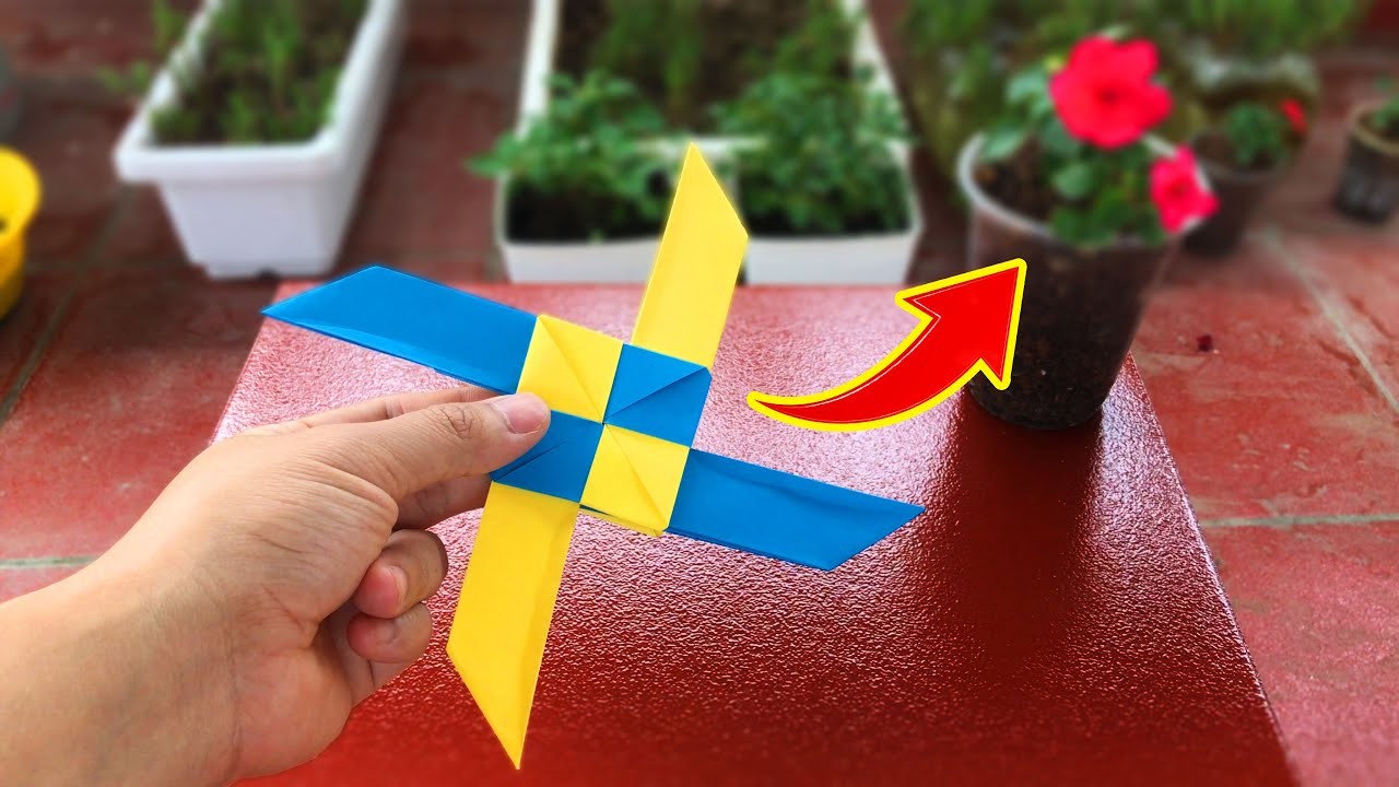 DIY Paper Origami Pinwheel Boomerangs. Make plane Boomerang