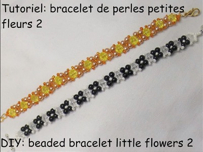 Tutoriel: ????bracelet de perles petites fleurs 2???? (DIY:????beaded bracelet little flowers 2????)