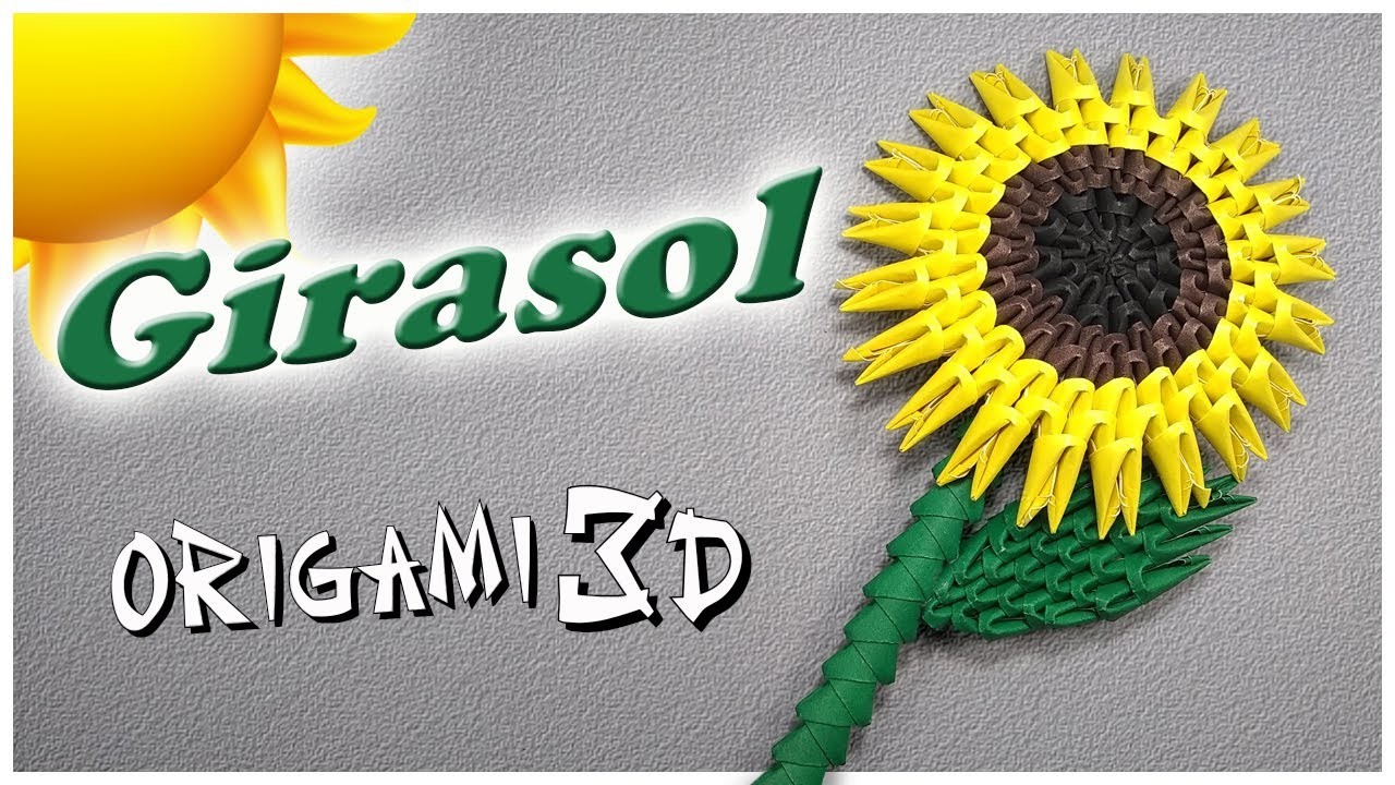 Girasol En Origami 3D ???? 3D Origami Sunflower ????