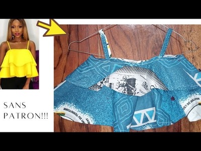 [ Tuto Détaillé] Comment Couper et Coudre un Top Circulaire à deux Niveaux sans patron.DIY. Débutant