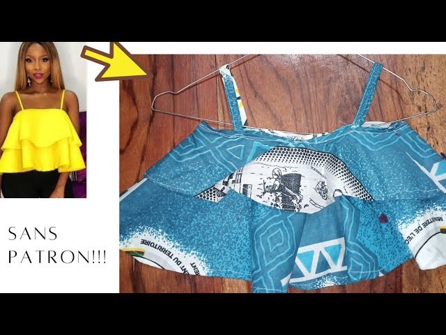 [ Tuto Détaillé] Comment Couper et Coudre un Top Circulaire à deux Niveaux sans patron.DIY. Débutant
