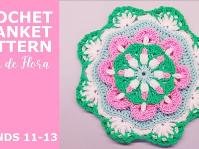 Crochet Blanket Pattern Flora de Flora, Rounds 11-13
