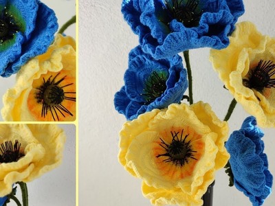 How to crochet Oriental Poppy (Ukraine Poppy) - ep. 1.Cum crosetam Mac Oriental - ep.1