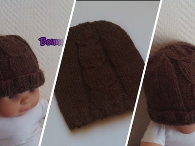 Tricoter un bonnet épi de blé pour bébé [taille 6.9 mois] tuto tricot bébé