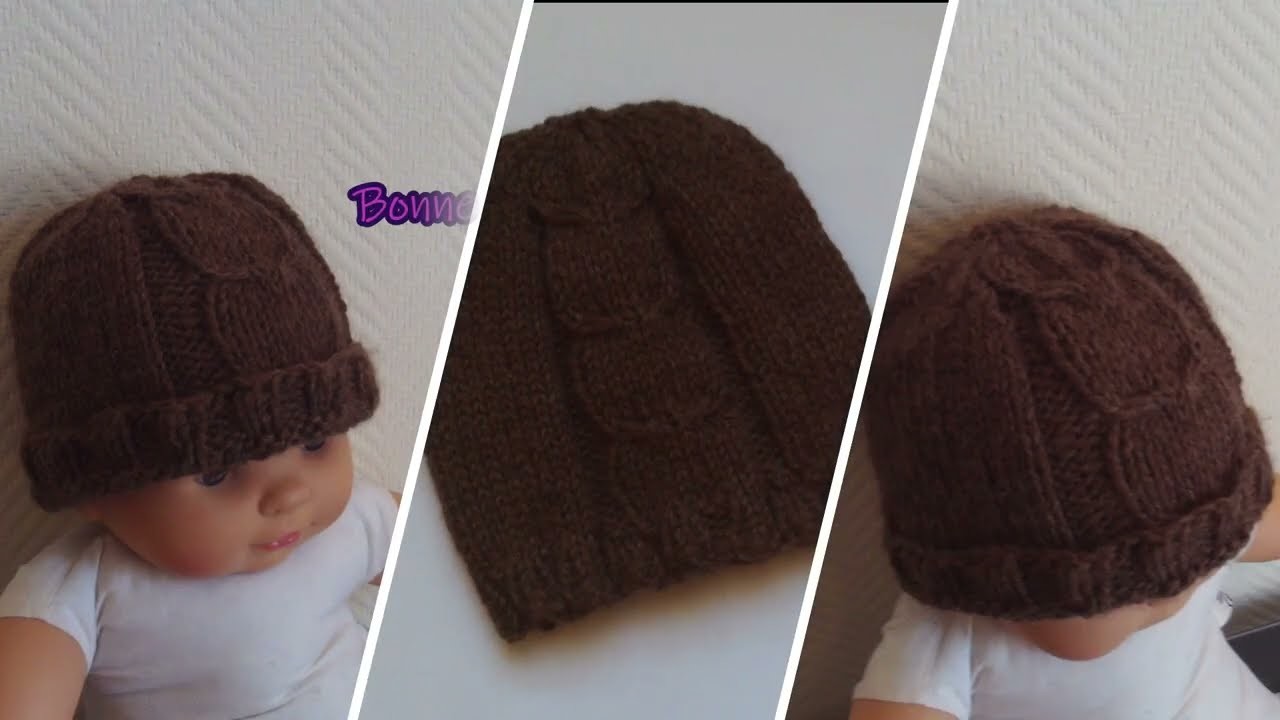 Tricoter un bonnet épi de blé pour bébé [taille 6.9 mois] tuto tricot bébé