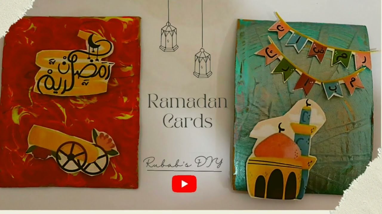 Experimenting with textures | Ramadan Cards #ramadan #rubabsdiy #diycrafts