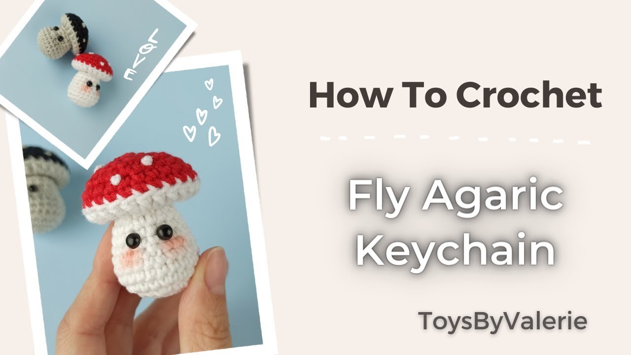 Kawaii Fly Agaric Amigurumi Keychain ???? Mini Mushroom Free Crochet Pattern