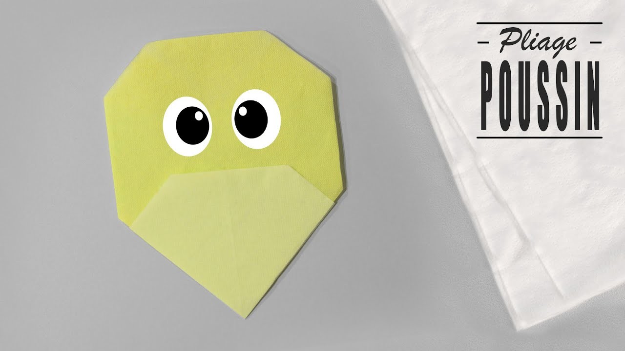 Pliage serviette animaux poussin origami