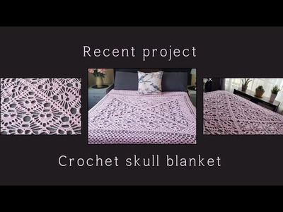 Crochet skull blanket
