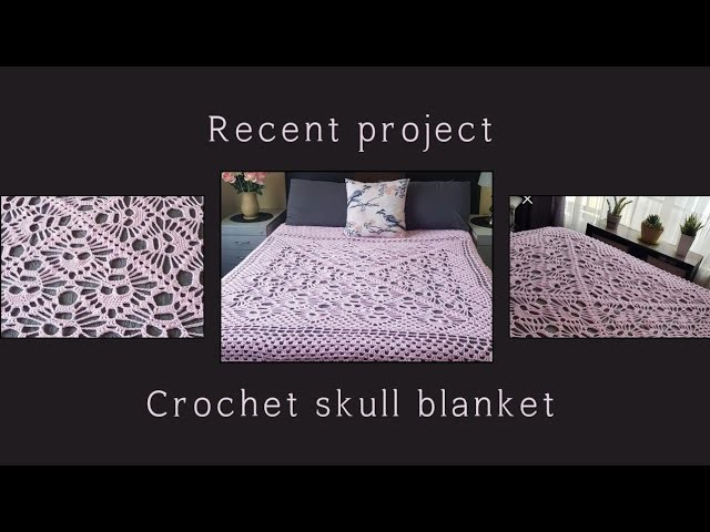 Crochet skull blanket