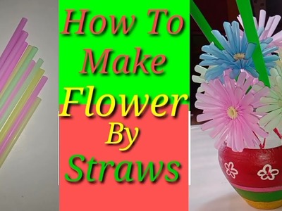 Diy flowers easily for home decoration by plastic straws