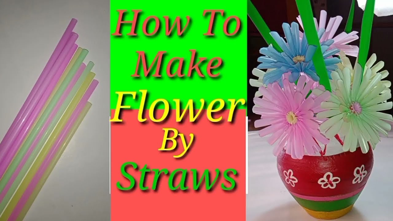 Diy flowers easily for home decoration by plastic straws