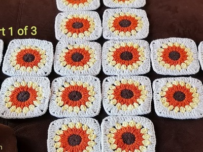 How to Crochet Sunburst, Sunflower, Crochet Flower - Part 1 of 3